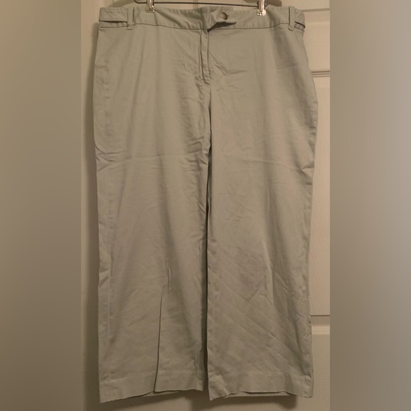 Ann Taylor Cotton Capri Pants Mint Green - Picture 2 of 10